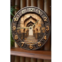 Tarihi Mimari Temalı 3d Görünümlü Mdf Duvar Saati 33 Cm Sdw91 Renkli