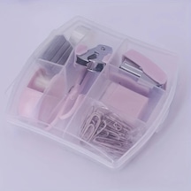 Gateesat Pembe 8 Parça Mini Ofis Seti - Bant Dispanseri Delgeç Zımba Çıkarıcı Makas Kalemlik Diğer