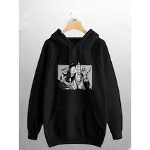 Macklin Unisex Kadın Erkek One Piece Luffy Ve Zoro Anime Karakter Baskılı Sweatshirt Siyah Mck0780 Siyah