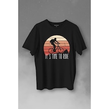 Bisiklet Mountain Bike Time To Ride Outdoor Gezgin Travel Baskılı Tişört Unisex T-shirt 001
