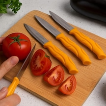8'li Meyve Ve Sebze Kesme Bıçağı Seti Paslanmaz Çelik, Ergonomik Saplı, Keskin Ve Pratik Kullanım Çok Renkli