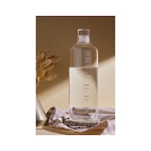 1000ml Kapasiteli Borosilikat Cam Su Şişesi, Matara Olarak Kullanım 0
