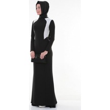 Nidya Moda Büyük Beden Elbise-4048Ks Siyah