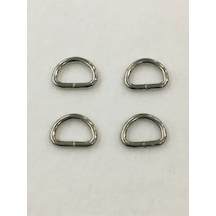 Karantuhafiye Çanta Halkası D Demir 2,5 Cm 4 Lü Set Gümüş Gümüş