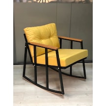 Sallanan Sandalye Tv Koltuğu Kafe-balkon-mutfak-berjer-ofis-salon Sallanır Tekli Koltuk Sarı