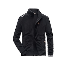 Edwardest Sonbahar Ve Kış İçin Erkek Nefes Alabilen Rüzgar Geçirmez Polar Hırka Ceket Siyah