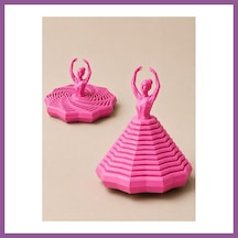 Bezos 3d Baskı Balerin Figürlü Fidget Oyuncak - Hareketli Optik İllüzyon Masa Dekoru-pembe Rengaren