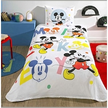 Taç Lisanslı Pike Takımı Mickey Mouse Happy Tek Kişilik