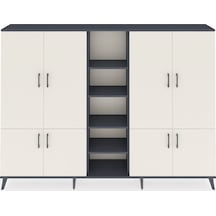 Arges Dolap 14 Raflı 8 Kapaklı 220x30x163 Antrasit-aytaşı/antrasit Aytası/antrasıt - Antrasıt