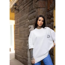 Desenli Unisex Günlük Stil Beyaz Nordik Pamuklu Tişört