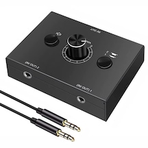 6077 Ses Kulaklık Hoparlör 2 Port Aux Switch Çoklayıcı Çevirici 3.5mm Stereo Audio Seçici