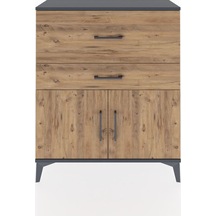 Arges Şifonyer Tek Raflı 2 Çekmeceli 2 Kapaklı 88x30x106 Antr... Antrasit