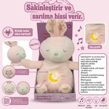 Nefes Alan Işıklı Ve Müzikli Uyku Arkadaşı Peluş Tavşan- Sakinleştirici Bebek Oyuncağı Lisinya Pembe