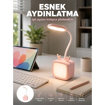 Şarj Edilebilir Led Masa Lambası Kablosuz Taşınabilir Gece Lambası - Lisinya Pembe