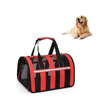 Katlanabilir Mesh Nefes Alabilir Evcil Hayvanlar Dışarı Çıkıyor Taşınabilir Çapraz Taşıma Çantası, Boyut: S Kırmızı