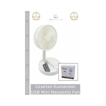 Vantilatör Teleskopik Ofis Sessiz Katlanabilir Taşınabilir Uzaktan Kumandalı Usb Mini Masaüstü Fan