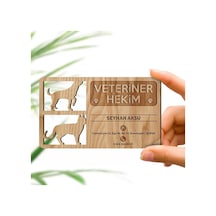 Kişiye Özel Mesleki veteriner Hekim Ahşap Kartvizit (Model 2-2) 5