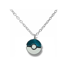 Mavi Poketop Figürlü Pokemon Kolye 60 Cm Zincirli Anime Temalı Unisex Takı Çok renkli