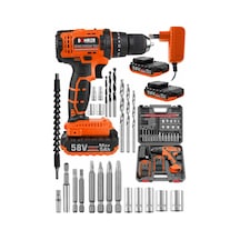 Böhrer Bh5804x Böhr 58v 5 Ah Pro Hummer Dark Orange Çift Akülü Yüksek Torq +24 Vidalama Şarjlı Matkap Set