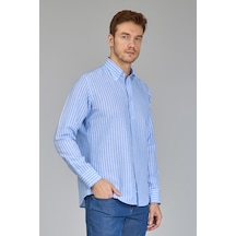 Bisse Regular Fit Uzun Kollu Açık Mavi Erkek Gömlek Gmktn250002 33 Açik Mavi