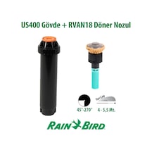 Rain Bird Rvan18 Döner Nozul Açı Ayarlı 4 - 5,5 Mt. Ve Us400 Boş Gövde Seti