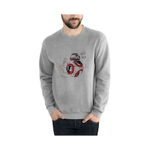 Star Wars Bb 8 Keçeli Baskılı Gri Erkek Örme Sweatshirt