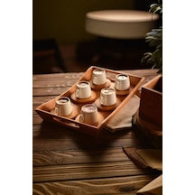 Bambum Ottoman - 6 Kişilik Kahve Fincan Takımı Sade Bambu