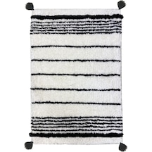 Rekhaa Beyaz 60x100 Cm Cotton Püsküllü Banyo Paspası Bpmk Renkli