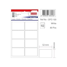 Tanex Etiket Ofc-120 10lu - 2 Paket Beyaz