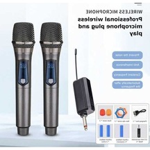 Bloomnest Şarj Edilebilir Kablosuz Mikrofon Seti - Vhf, Çift Mikrofon, Ev Ktv Dış Mekan Sahne Konferans Gümüş Gümüş