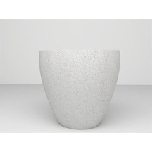 Nuano Consept Vera Serisi Yuvarlak Saksı Beyaz 27x27