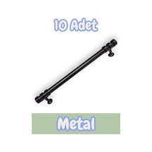 Nesli Alüminyum Metal Lüks Modern Mobilya Çekmece Mutfak Dolabı Kulpu Siyah 160mm 10 Adet Siyah