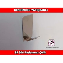 Ardini Paslanmaz Çelik Kendinden Yapışkanlı Bornoz Havlu Askısı Dikdörtgen 4'lü Çok Renkli