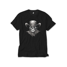 Kovboy Skull Siyah Tişört Siyah