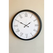Modern 52 Cm Black & White Roma Rakamlı Metal Duvar Saati Diğer