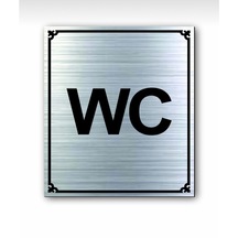 Wc Kapı Uyarı - Yönlendirme Levhası Gümüş Tabela (536858637)