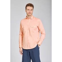 Bisse Alttan Birit Yaka Düğmeli Regular Fit Uk Gömlek Oranj Gmoka1224003 D22 Oranj