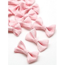 Pembe Beyaz Puantiyeli Fiyonk Süsleme Malzemesi 3 cm (50 Adet)