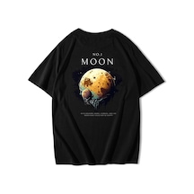 Brz Collection Oversize Unisex No1 Moon T-shirt Siyah