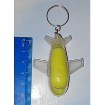Küçük Plastik Uçak Anahtarlık Sarı Pilsiz