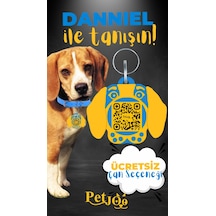 Petjoo 21.Danniel Sarı-Mavi Qr'lı Köpek Künyesi