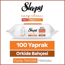 Sleepy Meyve Serisi Yüzey Temizlik Havlusu Mendili Portakal 100 Yaprak Beyaz