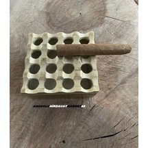 Antik Pirinç Sarı Küllük Puro Küllüğü Siğara Küllük 11 11cm