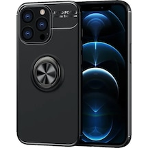 Apple, Uyumlu iPhone 13 Pro Kılıf Range Yüzüklü Silikon - Siyah