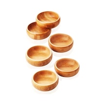 Bambu Yuvarlak 6 Lı Lüks Çerezlik 9,5 X 3 Cm 001 Siyah