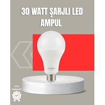 Hubrendy Tekno 30w Şarjlı Led Ampul E27 Duy %80 Enerji Tasarruflu Soğuk Beyaz