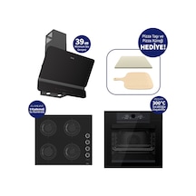 Ferre Pizzart & Fryart QEP65CS+CS205-FA+D080-SA Ankastre Set Siyah