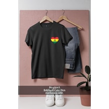 Oversize Flag Of Bolivia Cep Tasarımlı Unisex T-shirt Siyah