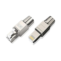 Cat7 Cat6a Metal Rj45 Konnektör 10 Gigabit Poe Ethernet Jack