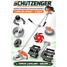Schutzenger Hp-90 Bahçe Tarla Makinesi Benzinli Ot Biçme Çim Makinesi Toprak Eşeleme Çapalama Başlığı Zinçili Başlıklı Germany